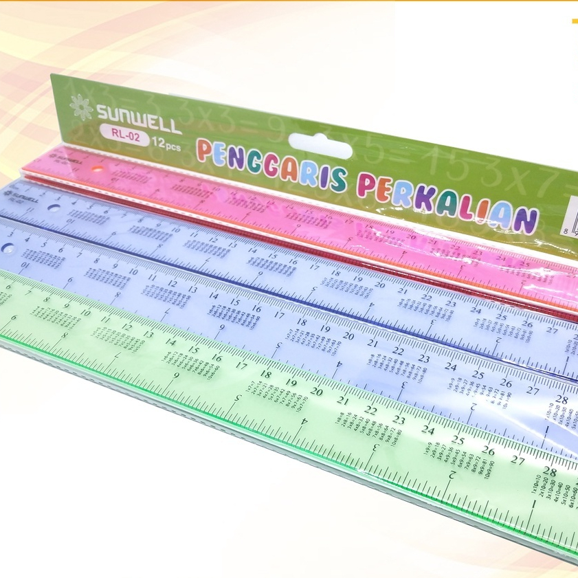 

PENGGARIS PLASTIK PERKALIAN RENCENG 30CM SUNWELL RL-02 (ISI 12)