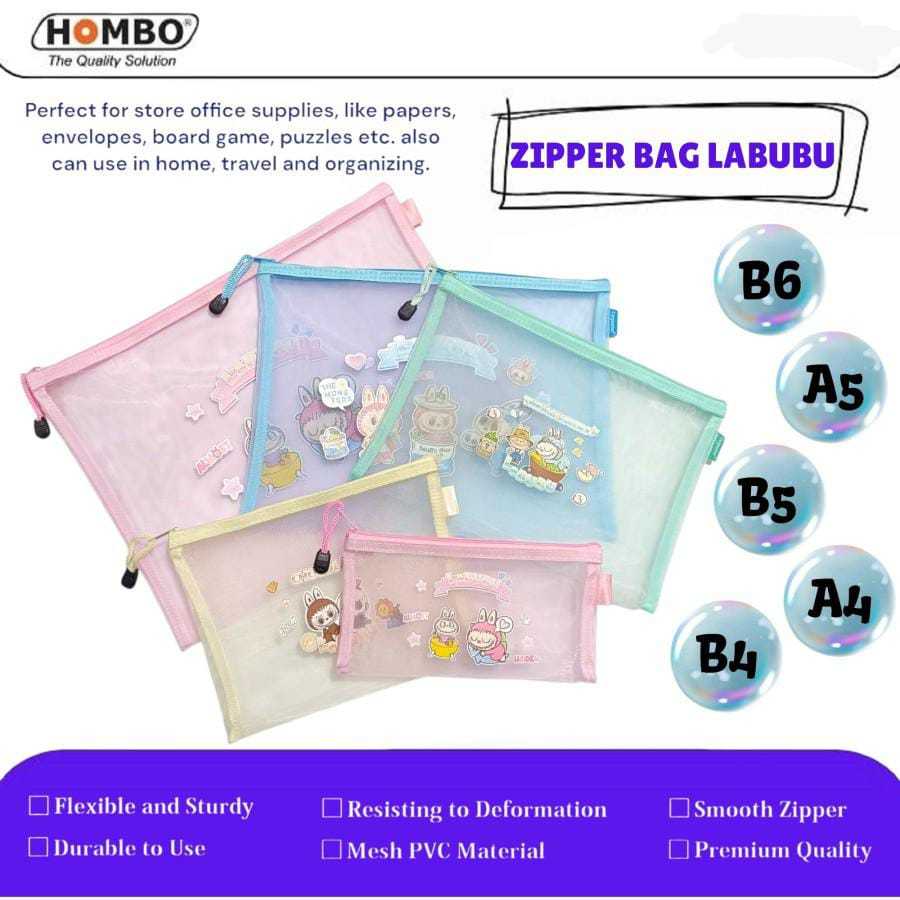 

Map Zipper Sleting Jaring / Ziper Bag Nylon Mesh / Map Sleting / Zipper Bag LABUBU A6, A5, B5, A4, B4, A3