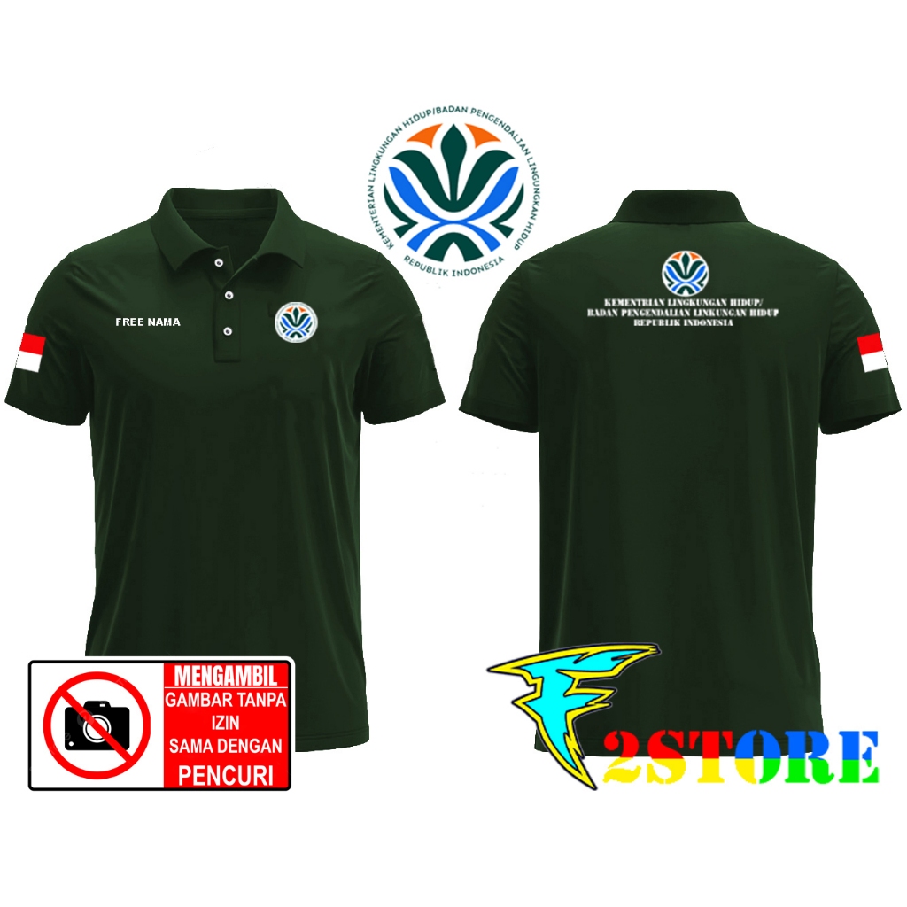 Baju Kerah Kaos Model kerah KEMENTRIAN LINGKUNGAN HIDUP REPUBLIK INDONESIA - KLHRI F2ASTORE