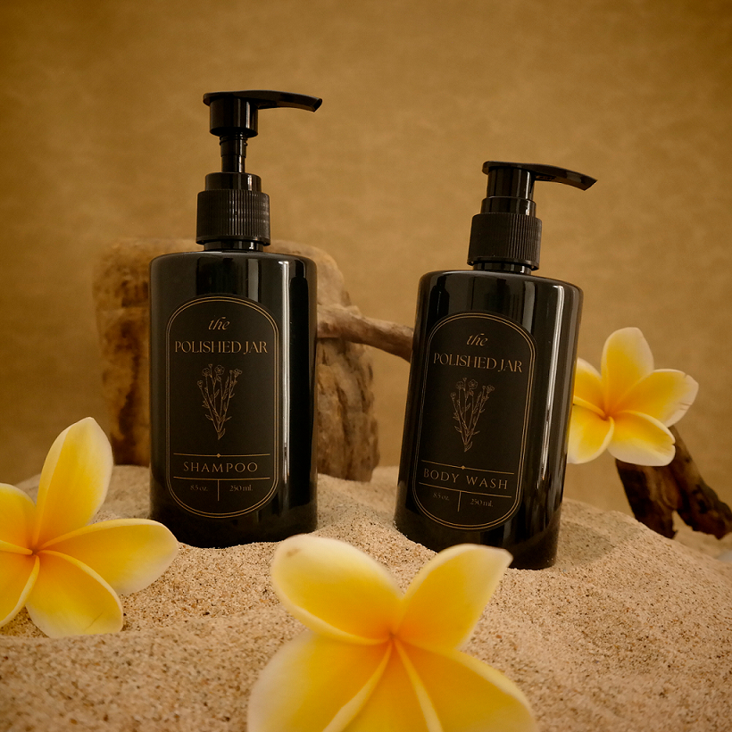 Terangbenderang_ Botol Hitam 250 Ml Aesthetic Refill Isi Ulang Sabun Shampoo Dekorasi Rumah Dengan