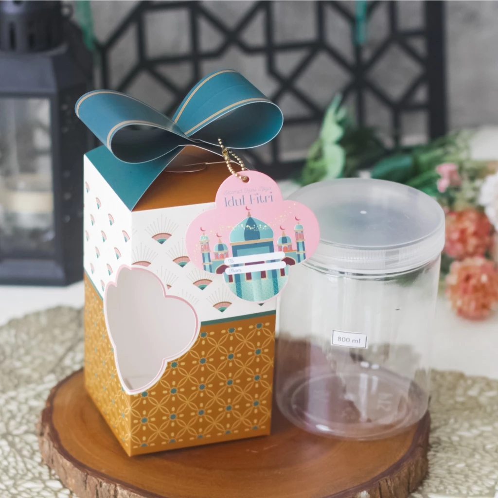 

10 pcs box kuker hampers idul fitri dus pits deco deluxe aesthetic ukuran 9x9x15cm