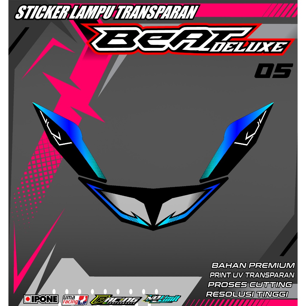 KODE 05 STICKER ALIS LAMPU MOTOR BEAT DELUXE 2020-2023 - STICKER ALIS LAMPU MOTOR BEAT DELUXE