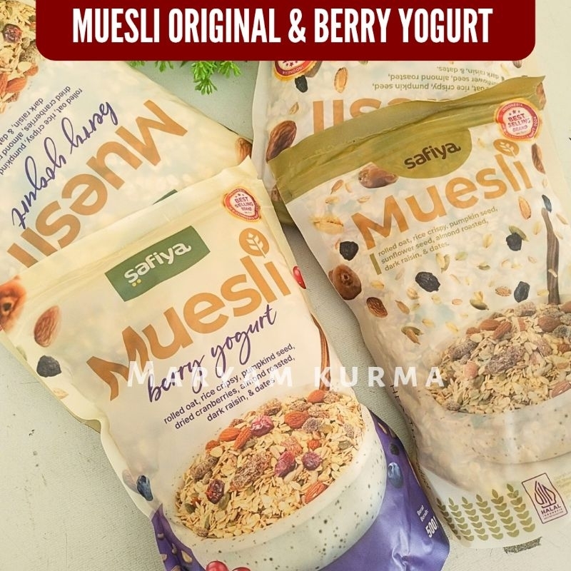 

MUESLI ORIGINAL | BERRY YOGURT SAFIYA 1 KG DAN 500 GR DRIED FRUIT SEREAL SARAPAN SEHAT MEDAN