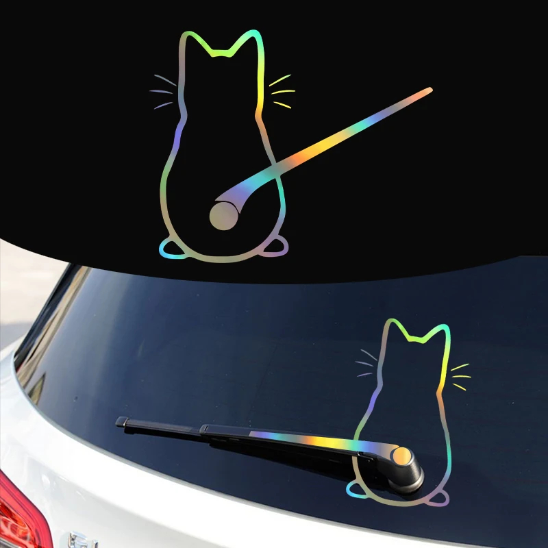 NEW Stiker Mobil Kucing Lucu Kaca Belakang Jendela Dekorasi Mobil Stiker dan Stiker Gaya Mobil