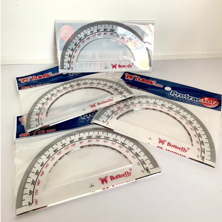 

( 1lusin/12pcs )Penggaris busur Butterfly 180°/360°