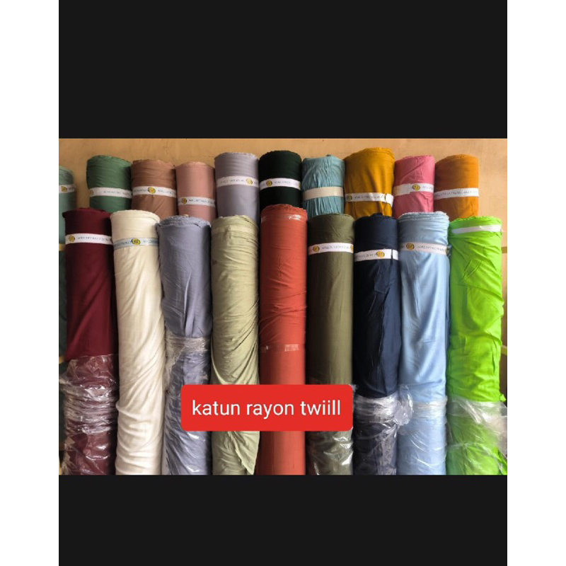 kain katun rayon viscose premium twil polos | harga per setengah meter