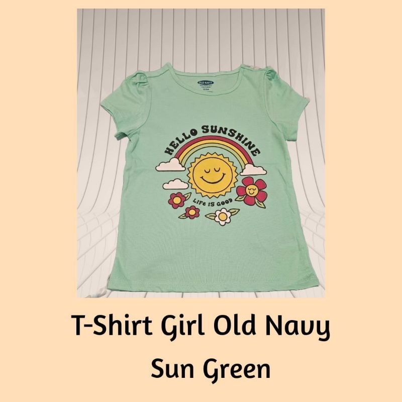 Kaos anak perempuan o** navy matahari hijau