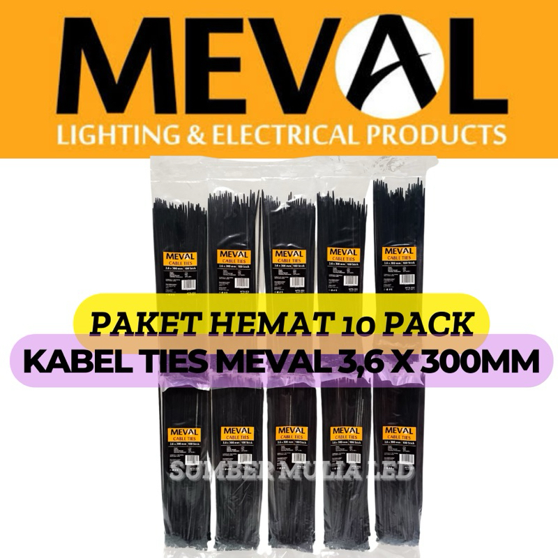 

[ PAKET HEMAT 10 PACK ] MEVAL KABEL TIES NYLON 3.6 X 300 MM 30CM ISI 100PCS PUTIH HITAM MERAH BIRU KUNING WARNA WARNI HARGA GROSIR