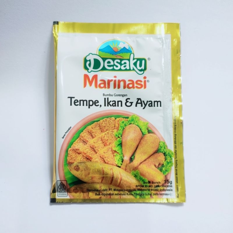 

Desaku Marinasi 10gr Tempe - Ikan - Ayam - Bumbu Gorengan - Bumbu Marinasi saset
