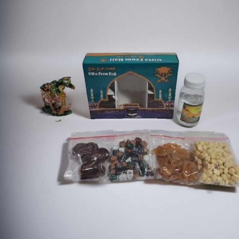 

PAKET 3 oleh oleh haji umroh air zamzam ori + kacang arab + Coklat kerikil