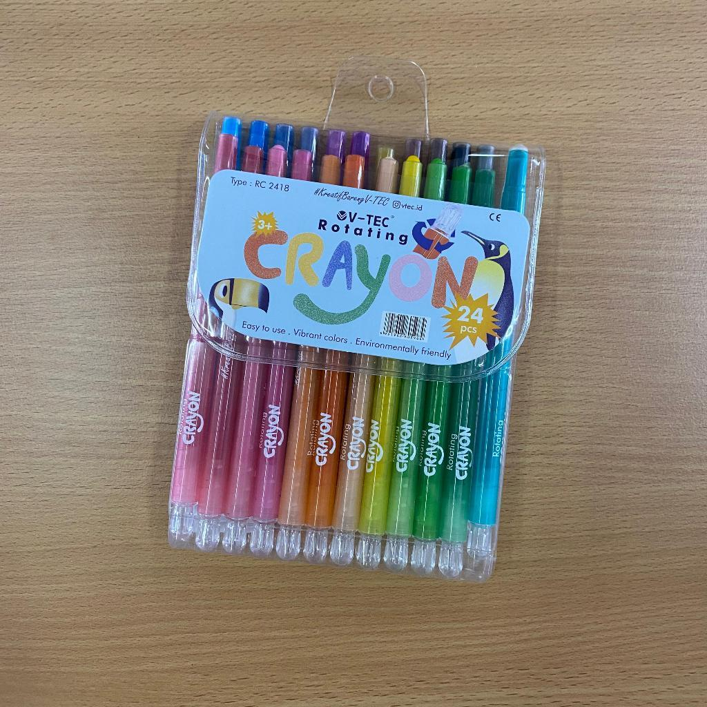 

VTEC ROTATING CRAYON TYPE RC2416 - 24 WARNA - CRAYON PUTAR - CRAYON ULIR - KRAYON