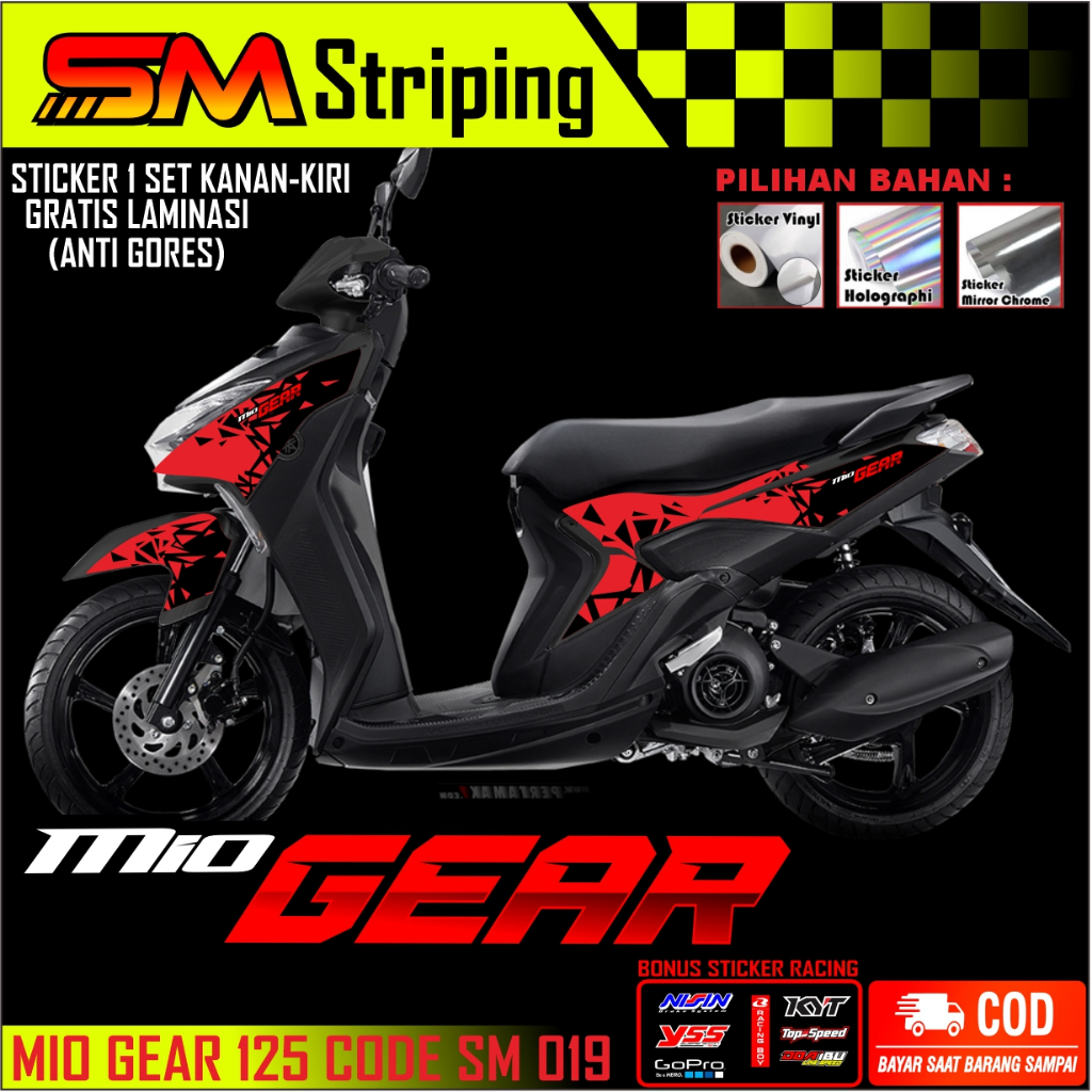 Stiker Variasi Mio Gear 125 - Sticker Striping Motor Mio Gear 125 mio gear SM 019