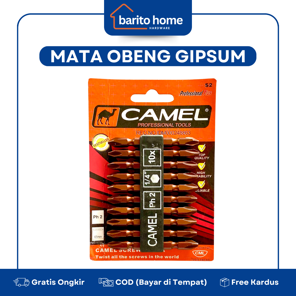 CAMEL Mata Obeng Sekrup Gipsum 6,5 cm Plus (1 pcs) Bor GRC Gypsum Plafon