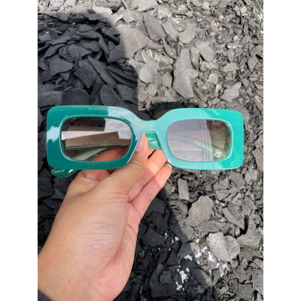 Bold Rubi Rectangular square green unisex eyewear original ori sunglasses kacamata wanita classy bra