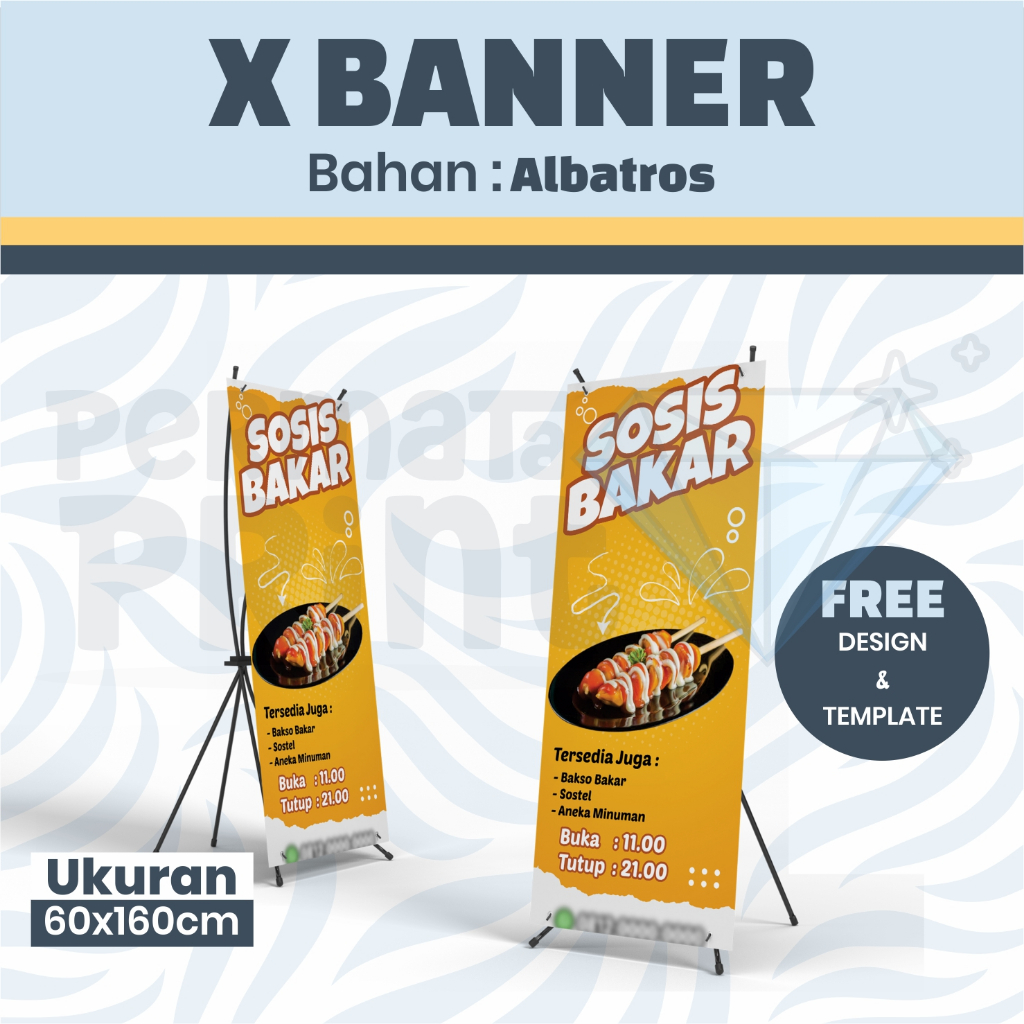 [ALBATROS] Cetak XBanner 60 x 160 Free Design / XBanner Outdoor Wisuda / XBanner Sidang / XBanner Ju