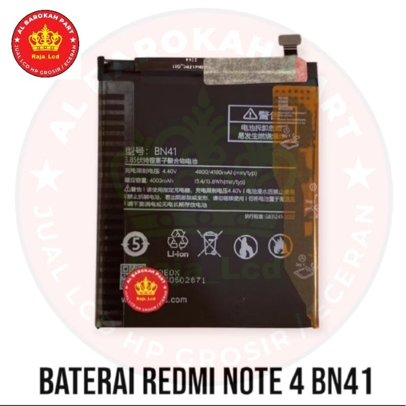 BATERAI REDMI NOTE 4 BN41