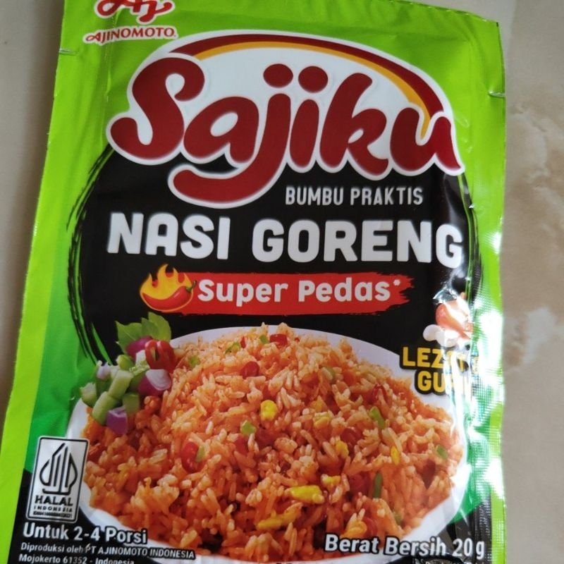 

Sajiku bumbu instant nasi goreng rasa ayam atw pedas