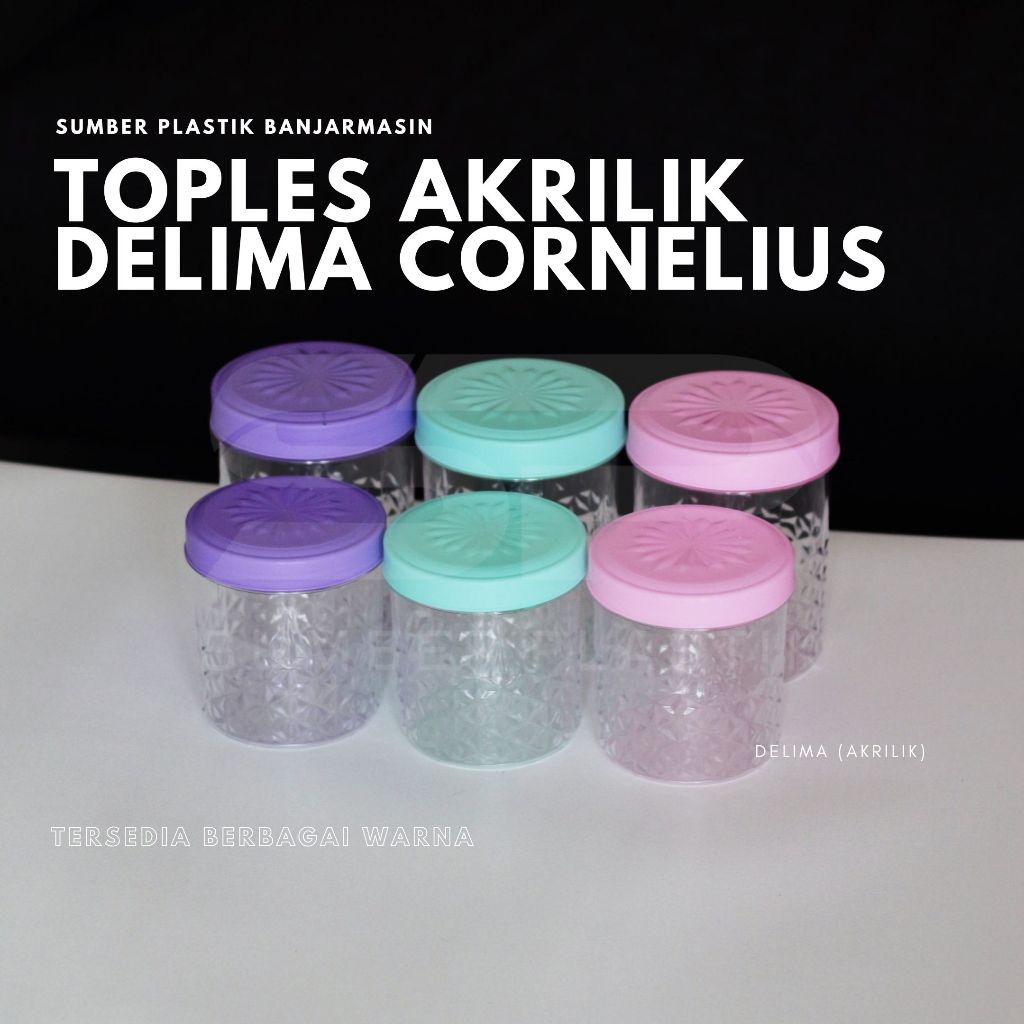 

Toples Akrilik 700 100 ml New Cornelius Tutup Putar Kristal Diamond Delima Tempat Kue Snack Lebaran (Satuan)