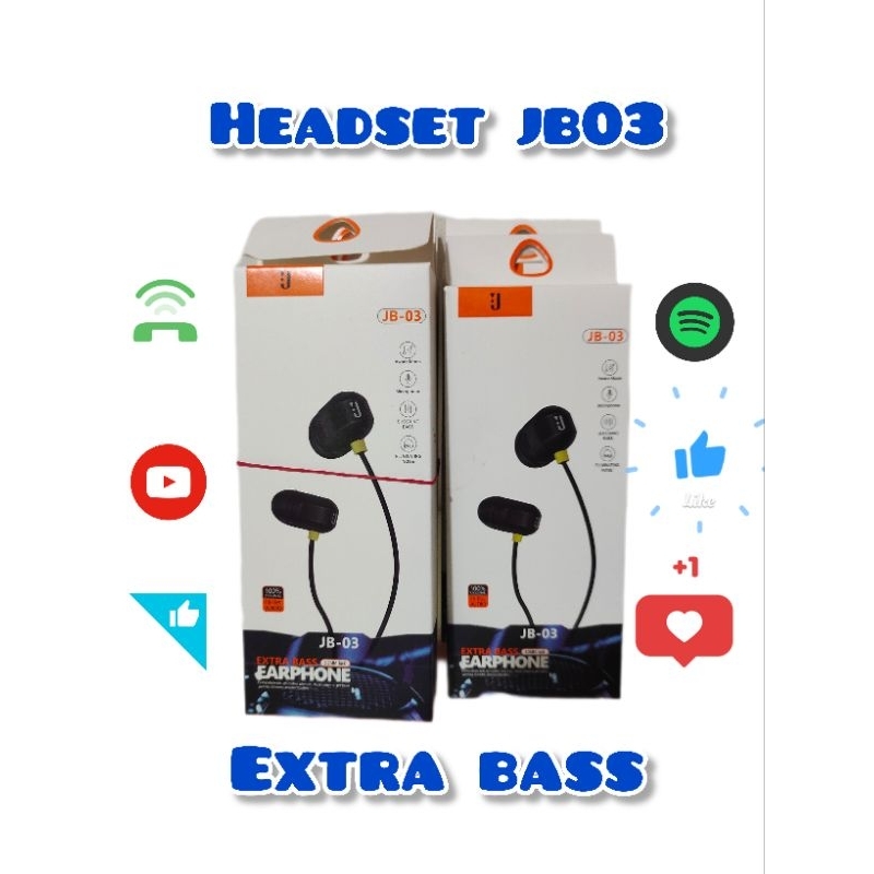 Handsfree Earphone Jbl JB03 Extra Bass Stereo Plus Mic