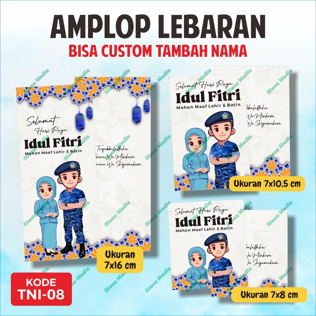 

[ISI 10 BIJI] TNI.08 - Amplop Idul Fitri PIA ARDHYA GARINI TNI AU | Amplop Lebaran Custom | Amplop Custom