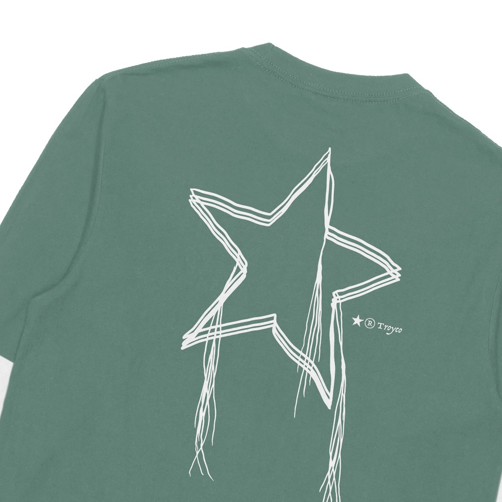 Troy Company Double Layer Long Sleeve Mineral Green Star Lines DS 2983