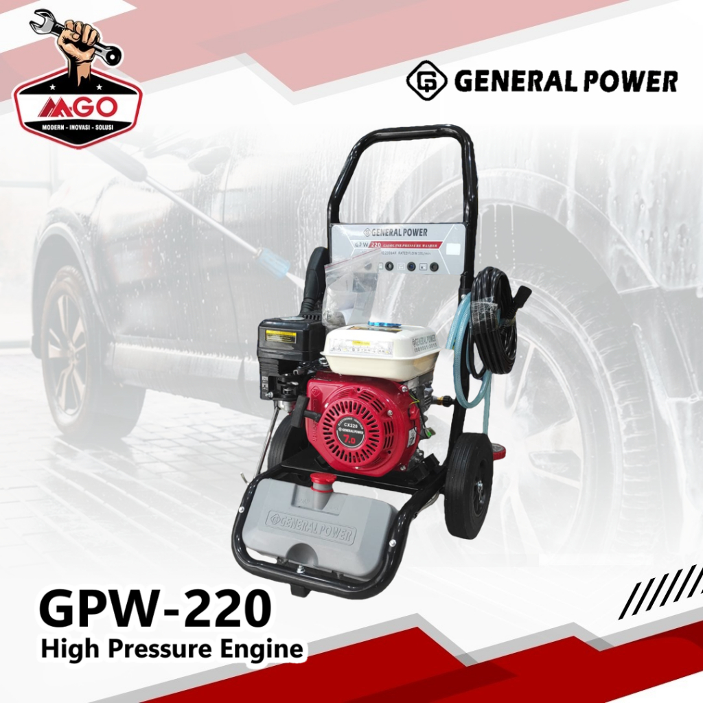 Mesin Cuci Steam Mobil / Motor Bensin GENERAL Gasoline Jet Cleaner GPW 220