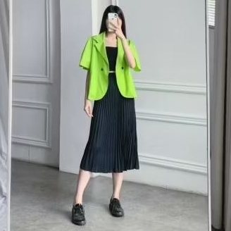 Preloved Blazer Outer Talive Neon Lime Green Warna Hijau Neon