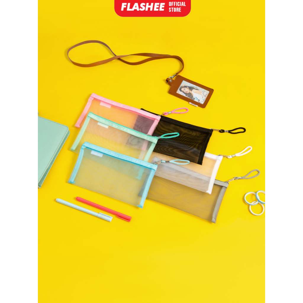

Flashee Tempat Pensil Aesthetic Flashee Kotak Pensil Jaring Pouch Transparant Tas Pouch Aesthetic