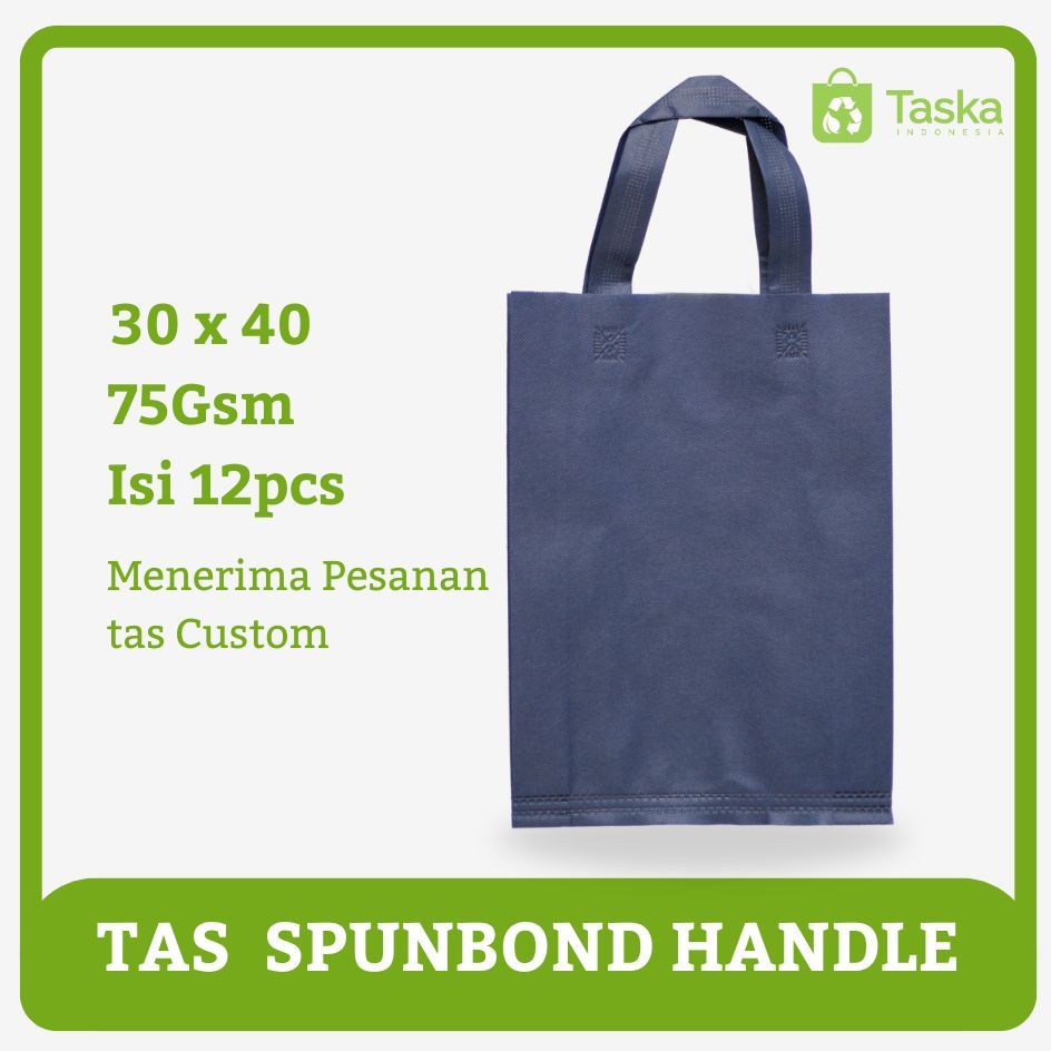 

TAS SPUNBOND HANDLE 30X40 LUSINAN WARNA BIRU DONGKER / Tas Belanja Murah / Kantong Belanja
