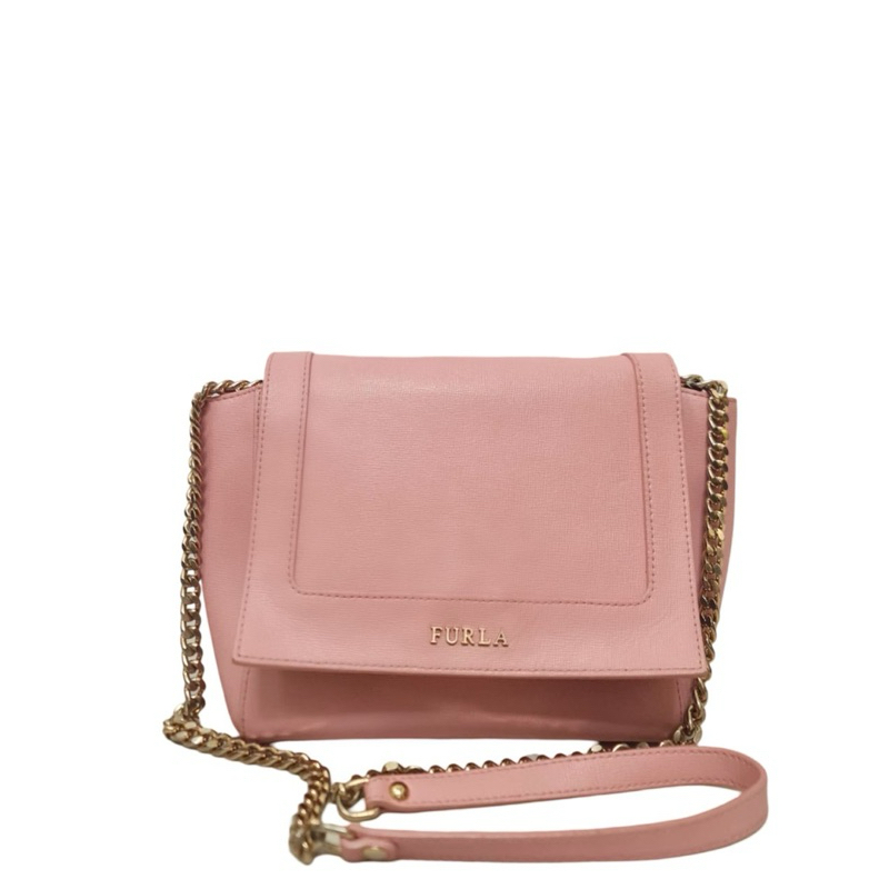 Tas Furla Pink Sling Crossbody Bag Selempang Kulit Leather ORIGINAL preloved
