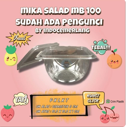 Tray Mika Salad Buah Potong / MB 100 | Kapasitas 500ML