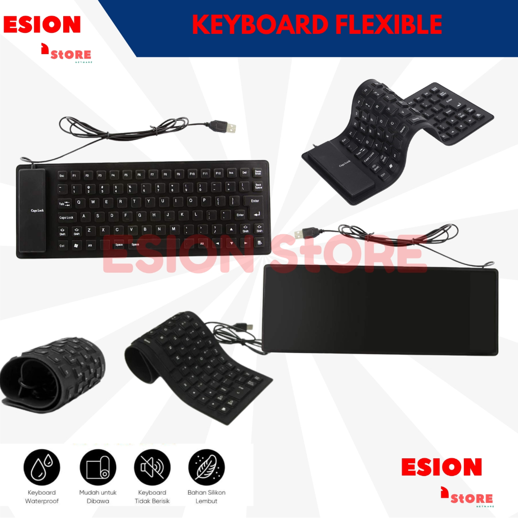 Flexible Keyboard USB for PC Laptop Notebook/ Keyboard  USB Roll Up Waterproof/ Silikon Keyboard  li