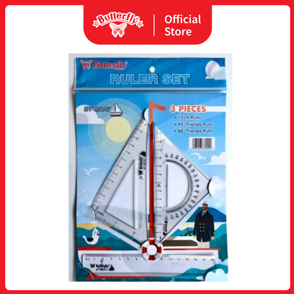 

Butterfly Penggaris Set BOAT / Souvenir Ultah / Kado Anak / Alat Tulis Sekolah