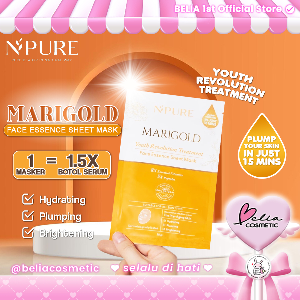 ❤ BELIA ❤ NPURE Sheet Mask Marigold | Youth Revolution | Masker Awet Muda Natural