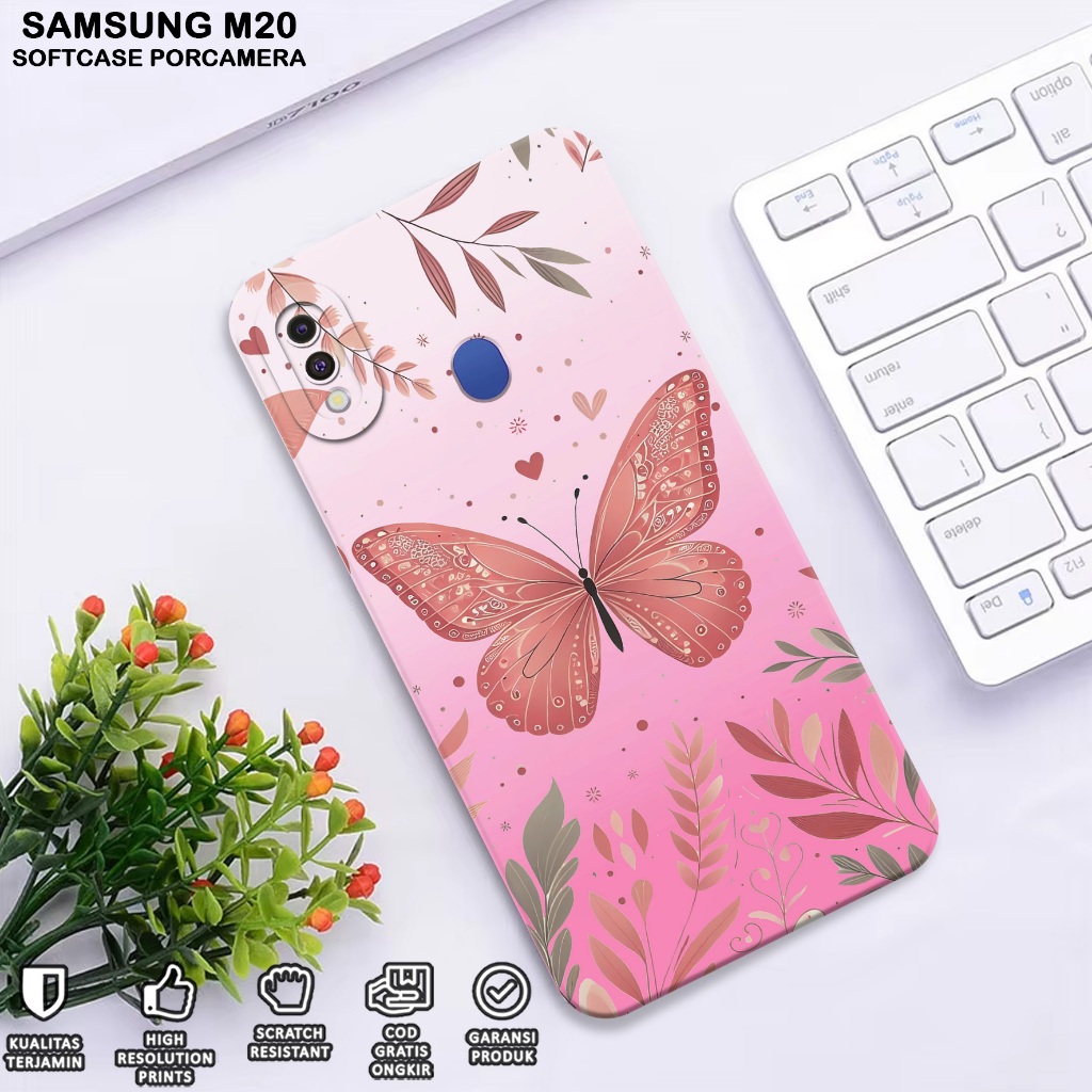 Case Hp Samsung M20 - Casing Hp Samsung M20 - Softcase Samsung M20 MOTIF PINK - Case Samsung M20 - C