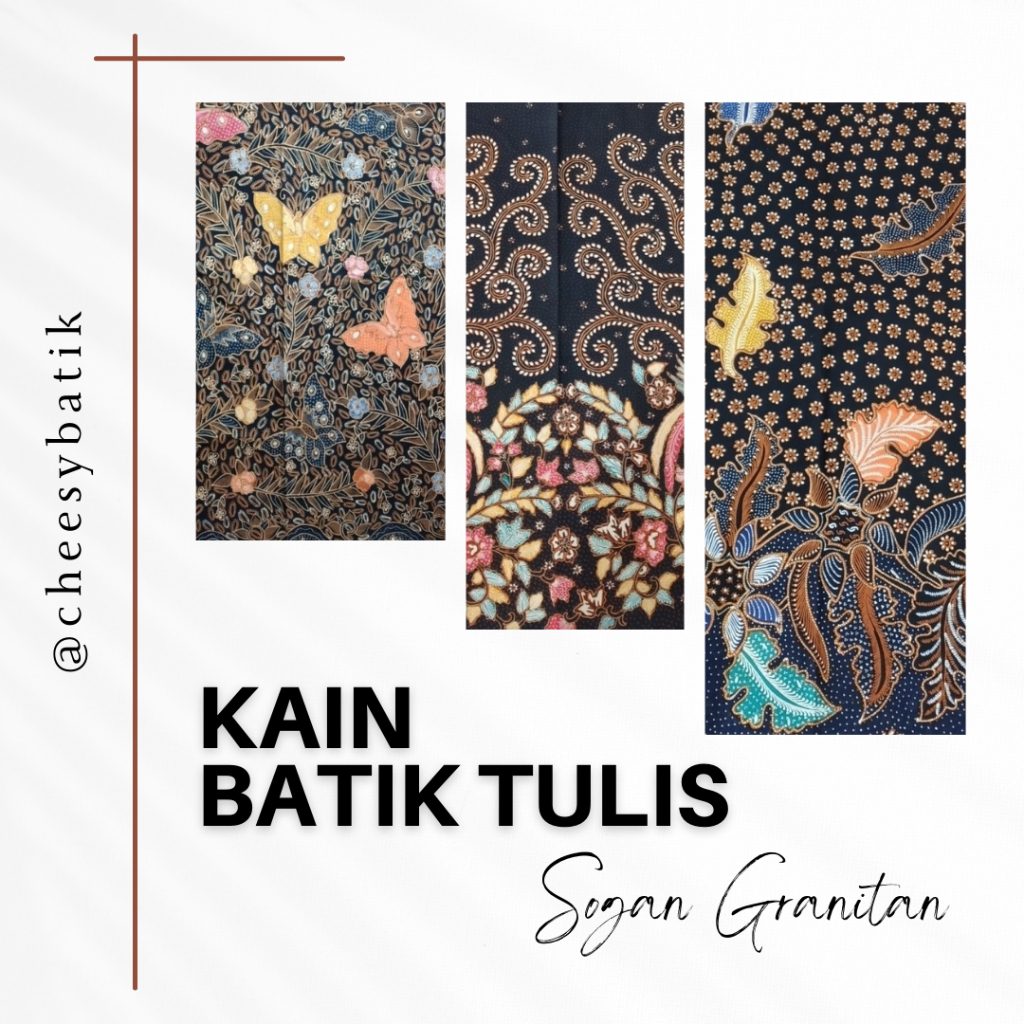 Kain Batik Tulis Sogan Granitan Coklat