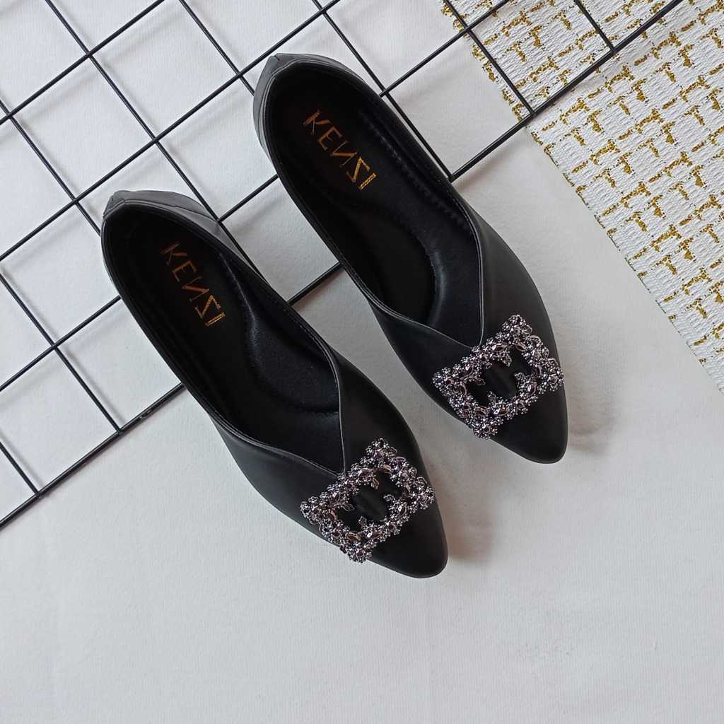 Sepatu Wanita Flat Shoes Pesta Formal Kerja Empuk Lentur