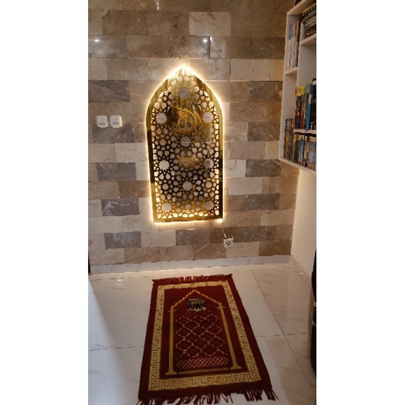 ornamen, krawangan, mihrob, mihrab, imam, mushola, masjid, hiasan dinding, decoruma, hiasan lampu, r