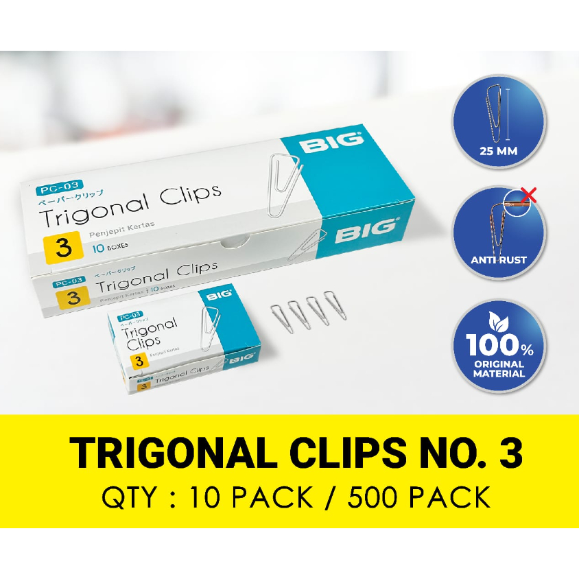 

BIG - Paper Clip / Klip Penjepit Kertas Trigonal No 3 PC-03