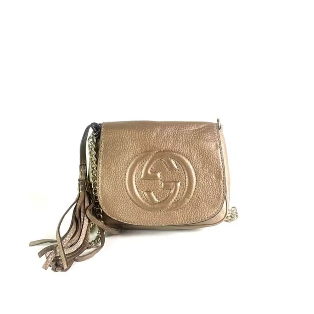 GUCCI SOHO GOLD CHAIN SLING BAG Kondisi 90% - Tas gucci soho sling bag second original - Tas gucci s