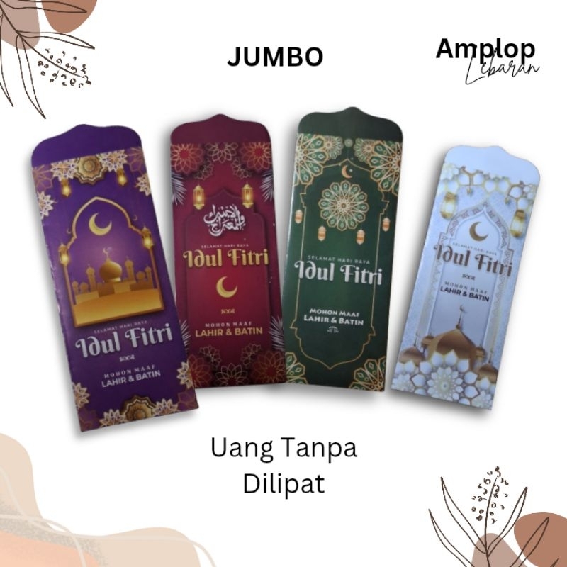 

(50pcs) Amplop Lebaran 2025 - Besar Uang Tanpa Lipat - Art Paper 120 gram Bundle