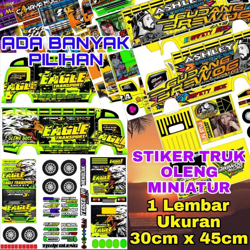 

STIKER MINIATUR TRUK OLENG FULL BODY BAHAN CROMO