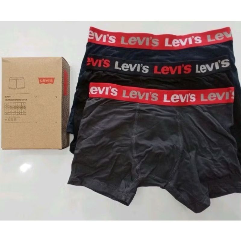Celana Dalam Levi's Shot || Celana Boxer Pria Dewasa (isi 3pcs)