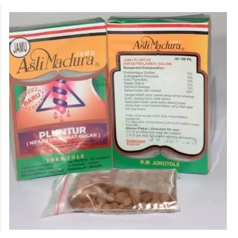 Jamu nifas asli Madura pil pluntur 100pil