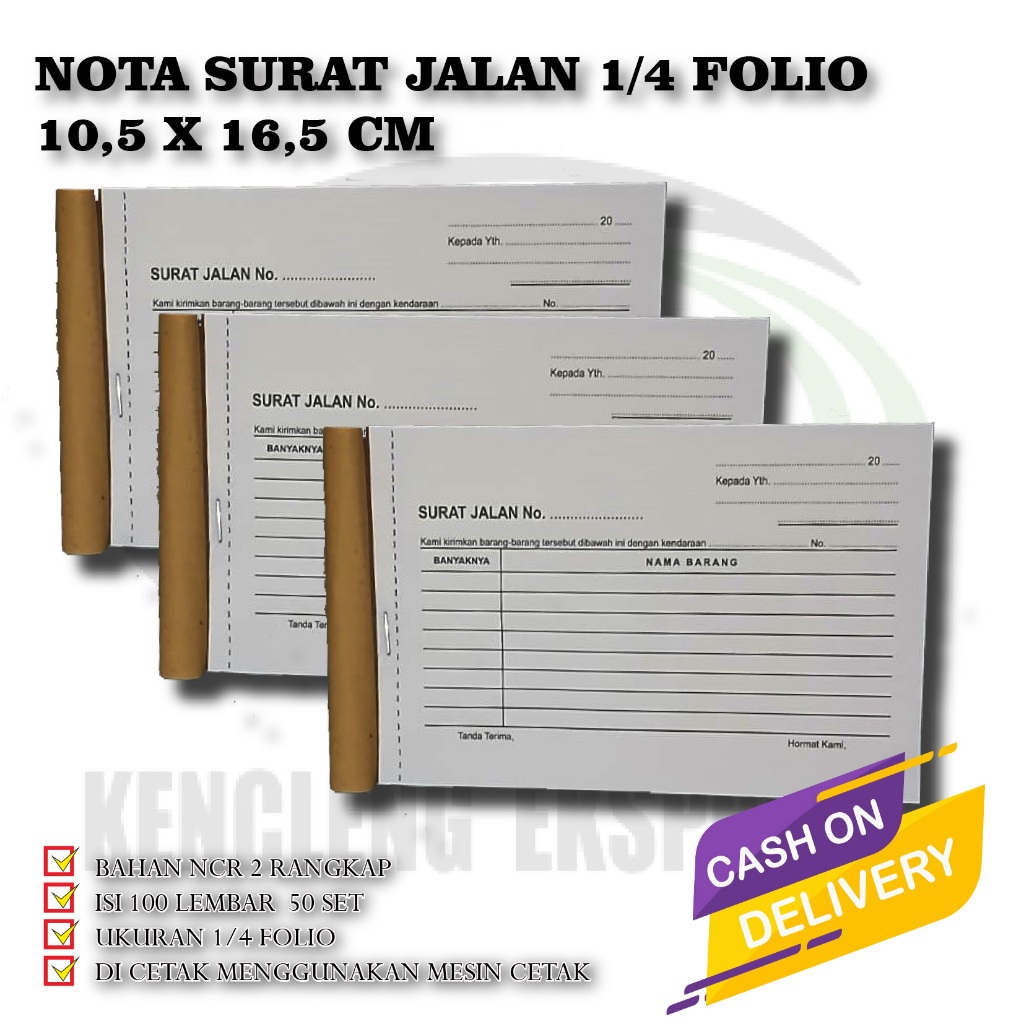 

NOTA SURAT JALAN 2 RANGKAP 50 SET ISI 100 LEMBAR UKURAN 10.5X16.5 READY STOK