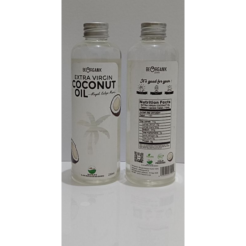 

Be Organik Extra Virgin Coconut Oil 250 ml cold pressed Organic EVCO Minyak Kelapa Murni Organik (bisa untuk detox)