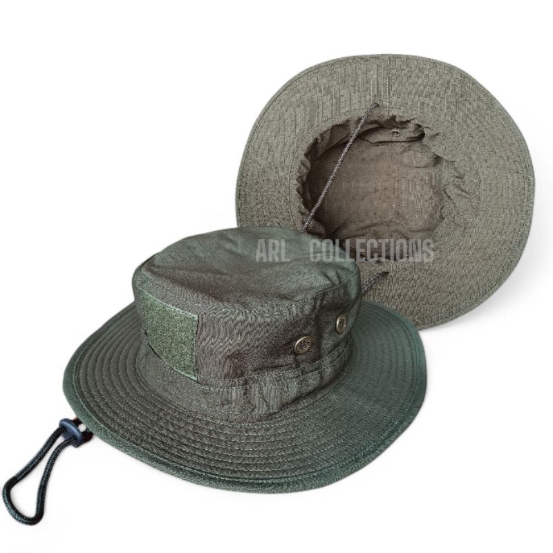 topi rimba tactical lapangan hijau army full ripstop cotton caps kawat outdoor