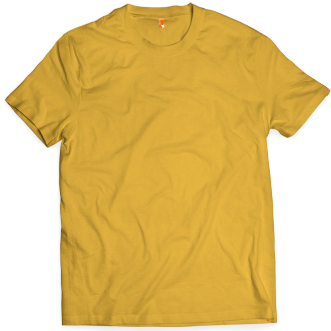 Kaos Pria Kuning Mustard Cotton Combed 24s Reaktif