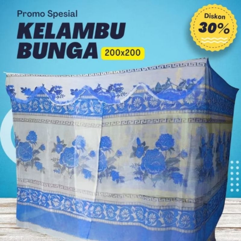 Kelambu Motif Bunga Super Jumbo 300X200
