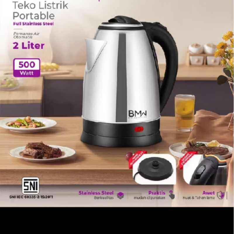 TEKO LISTRIK PEMANAS AIR 2 Liter BMW STAINLESS